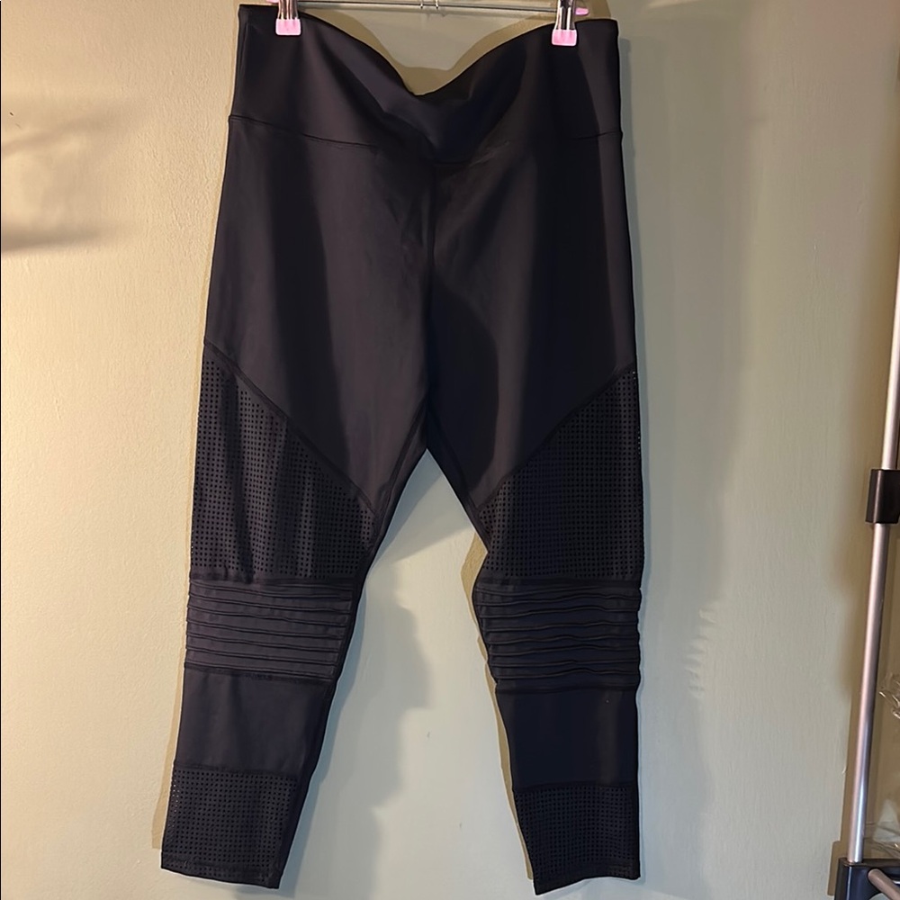 Black Leggings with Moto Detail